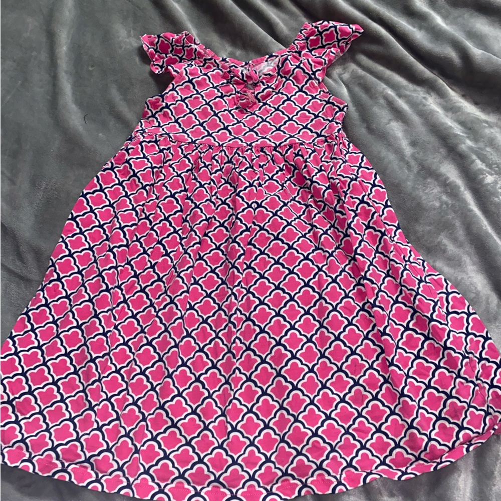 Pink and Black Geometric Dress